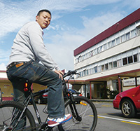 通学は自転車。常に体を鍛えるためにどこへ行くにも使っているという。